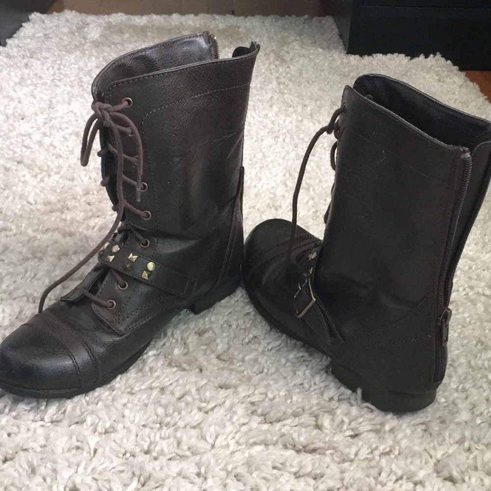 Steve Madden Combat Boots with Studded Strap